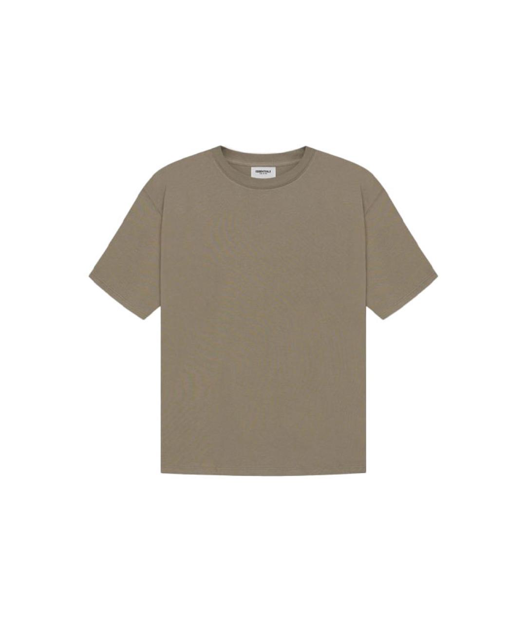 FEAR OF GOD ESSENTIALS Коричневая хлопковая футболка, фото 1