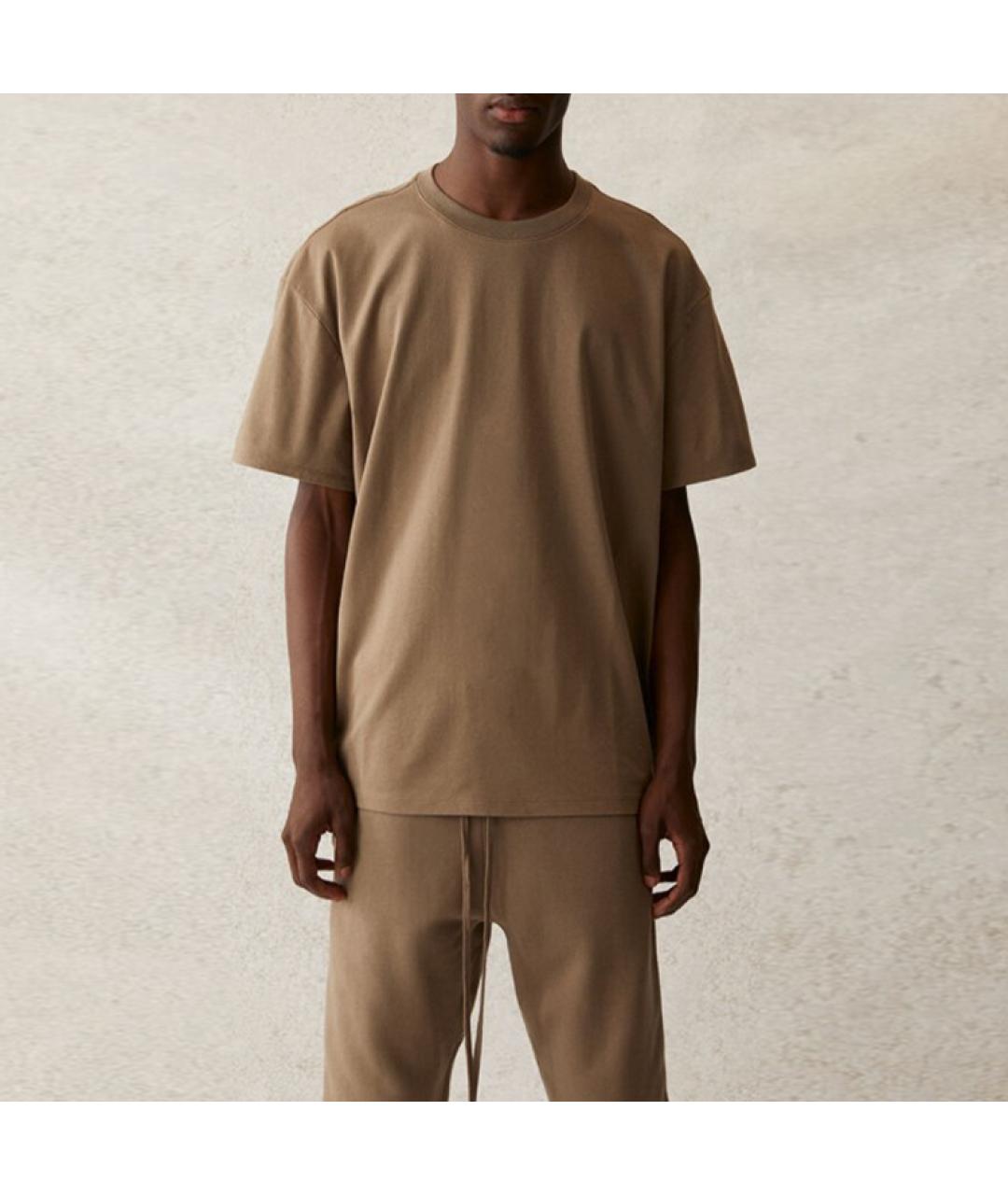 FEAR OF GOD ESSENTIALS Коричневая хлопковая футболка, фото 3