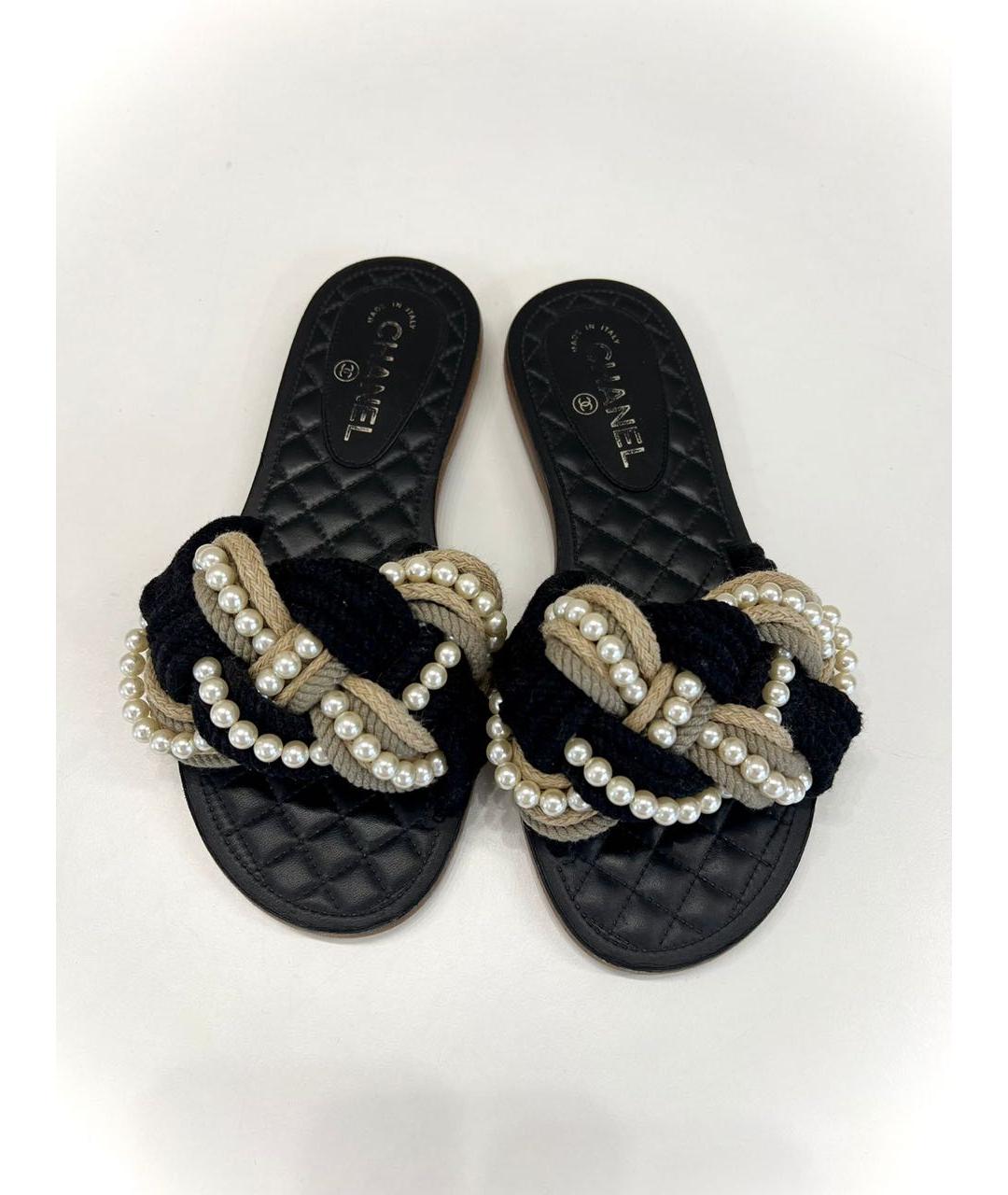 CHANEL Черные шлепанцы, фото 6