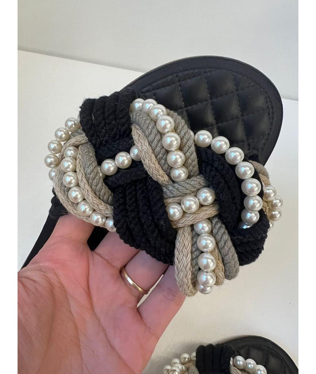CHANEL Черные шлепанцы, фото 5