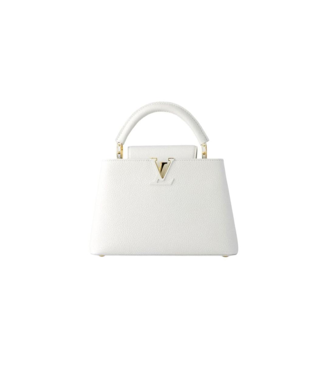 LOUIS VUITTON Белая кожаная сумка через плечо, фото 5