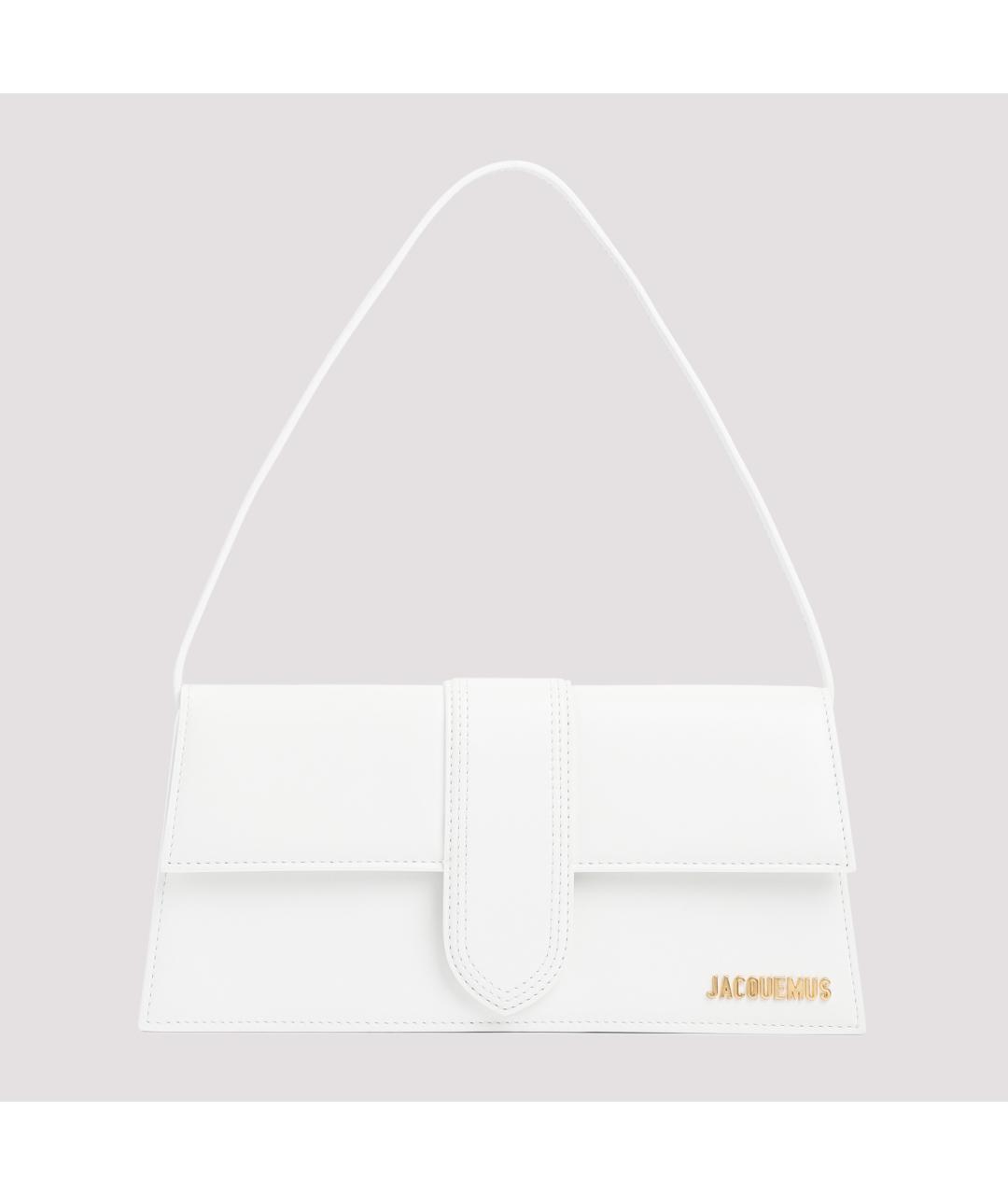 JACQUEMUS Белая кожаная сумка через плечо, фото 3