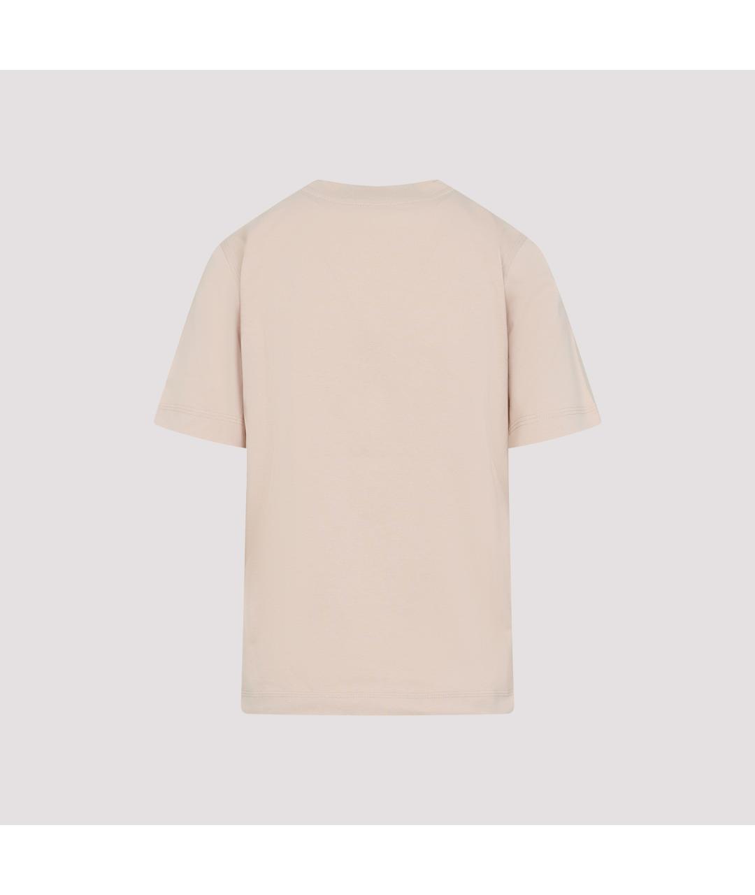 BURBERRY Бежевая хлопковая футболка, фото 4