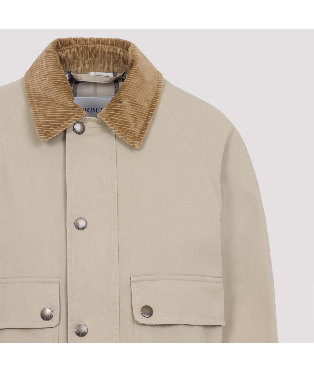 BURBERRY Бежевая хлопковая куртка, фото 5