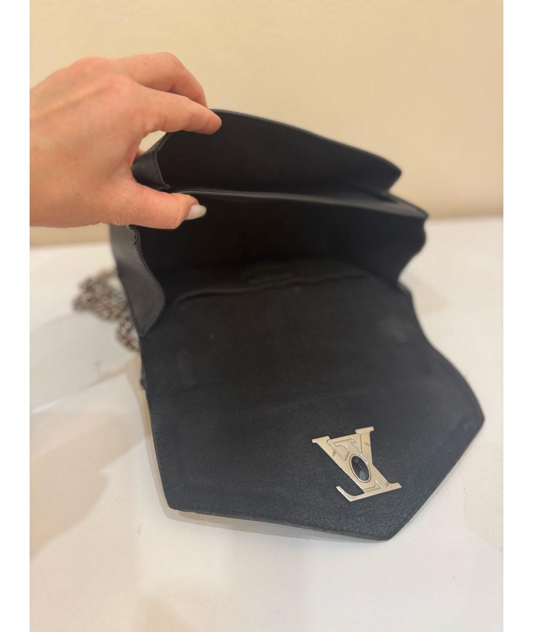 LOUIS VUITTON Черная кожаная сумка через плечо, фото 4