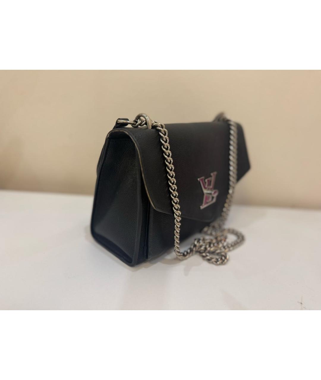 LOUIS VUITTON Черная кожаная сумка через плечо, фото 2