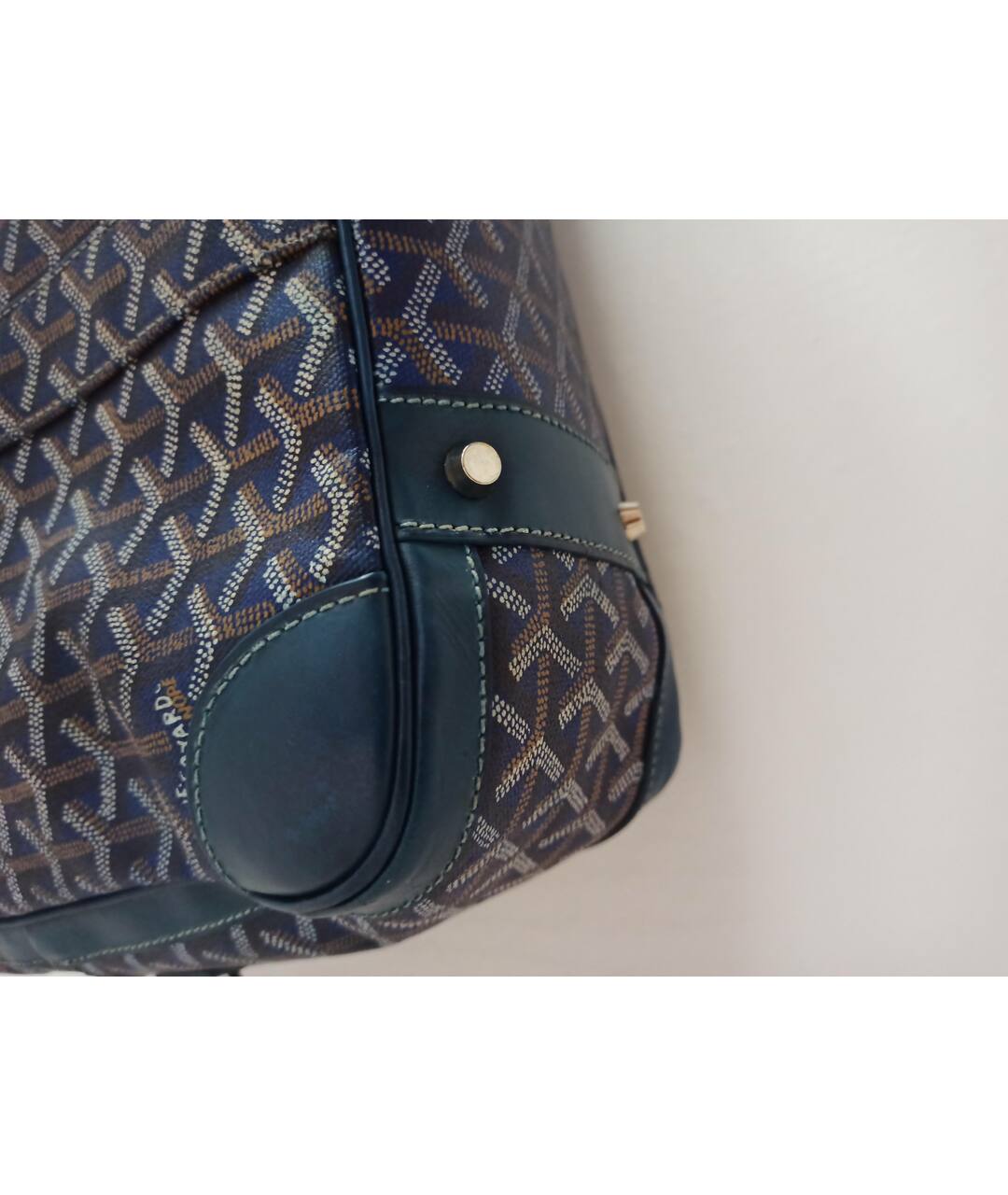 GOYARD Синий кожаный портфель, фото 8