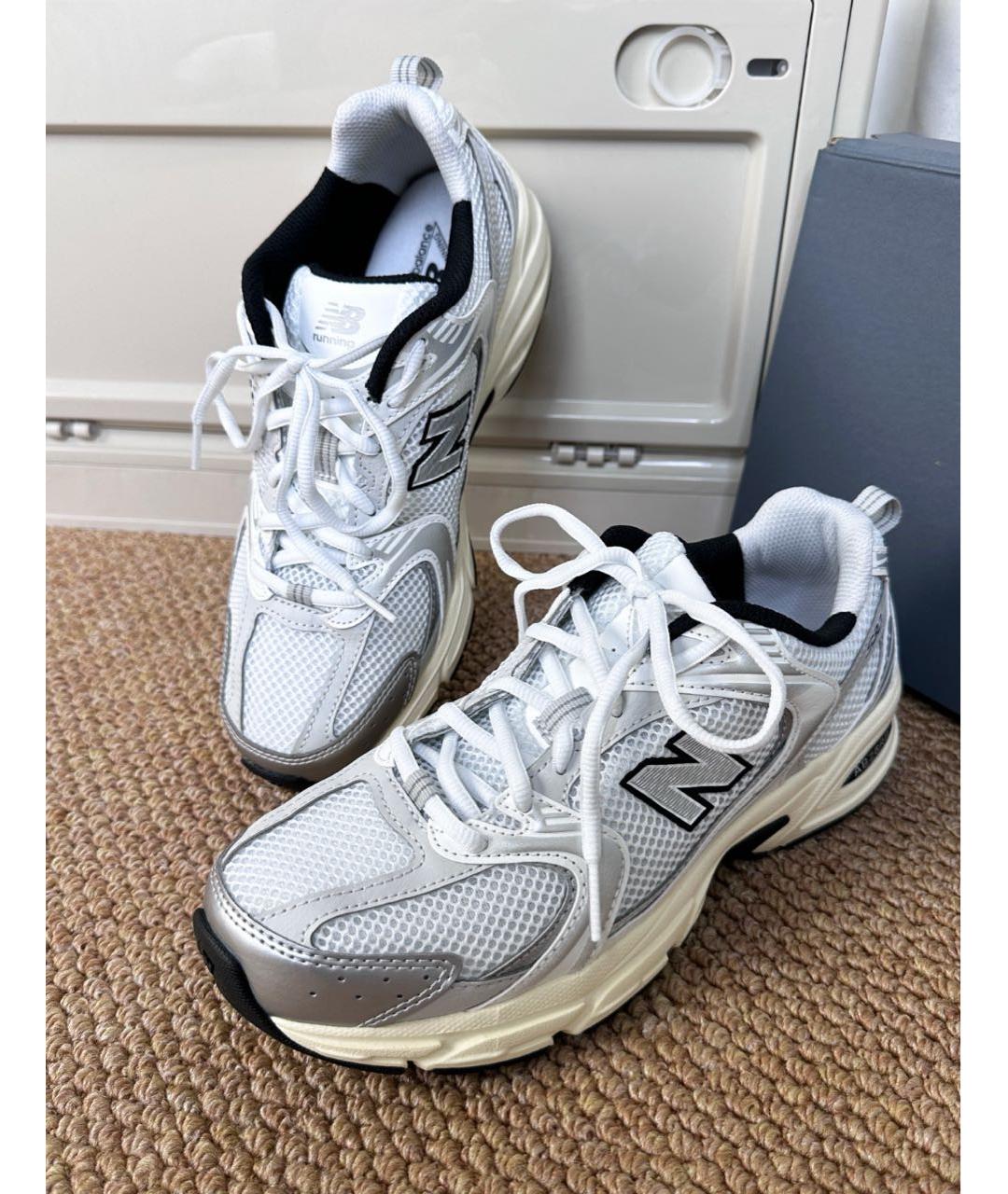 NEW BALANCE Серебряные текстильные низкие кроссовки / кеды, фото 5