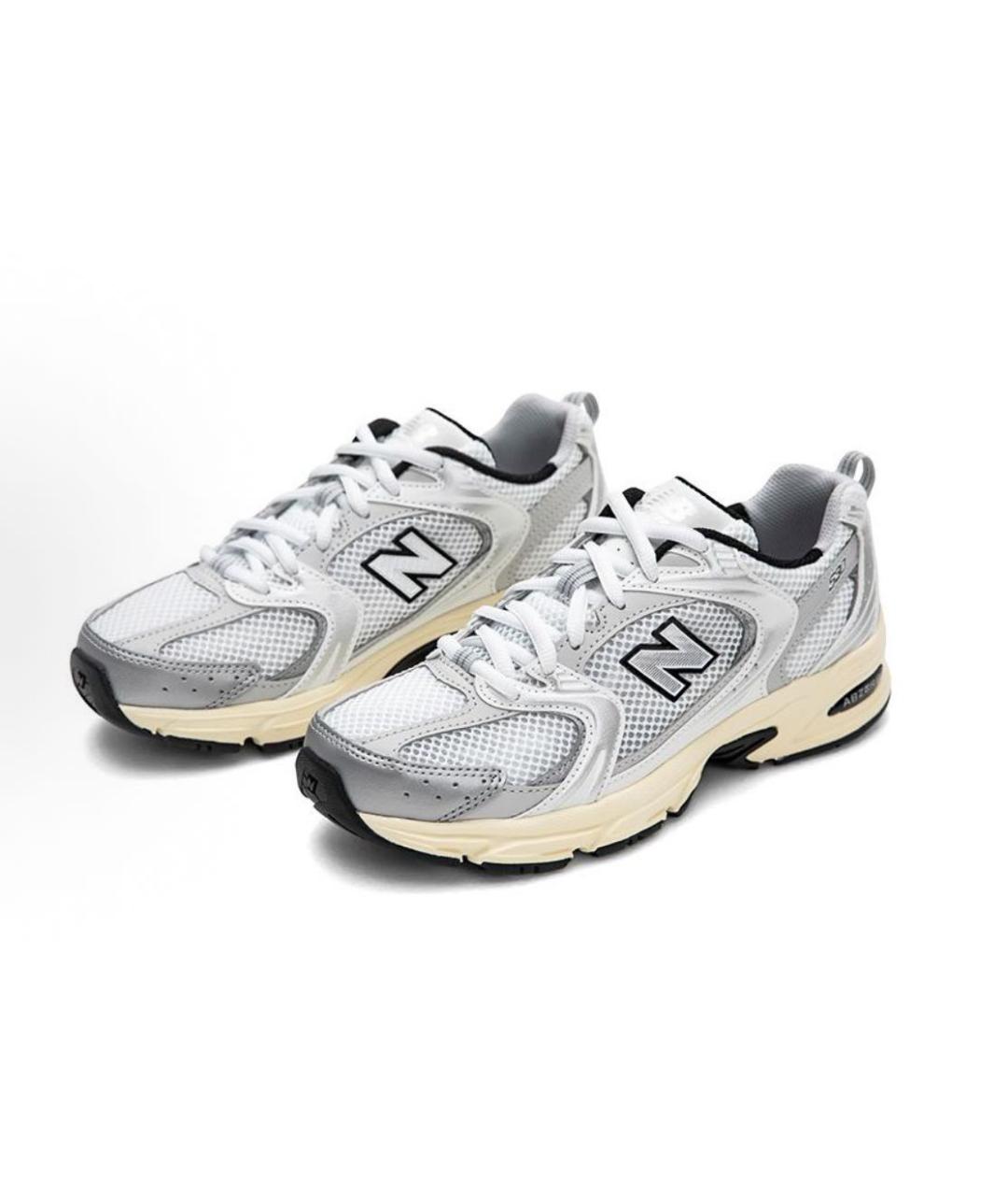 NEW BALANCE Серебряные текстильные низкие кроссовки / кеды, фото 2