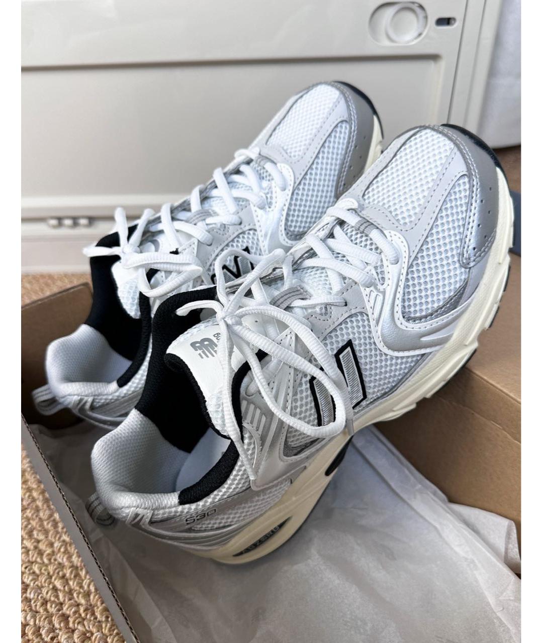 NEW BALANCE Серебряные текстильные низкие кроссовки / кеды, фото 7