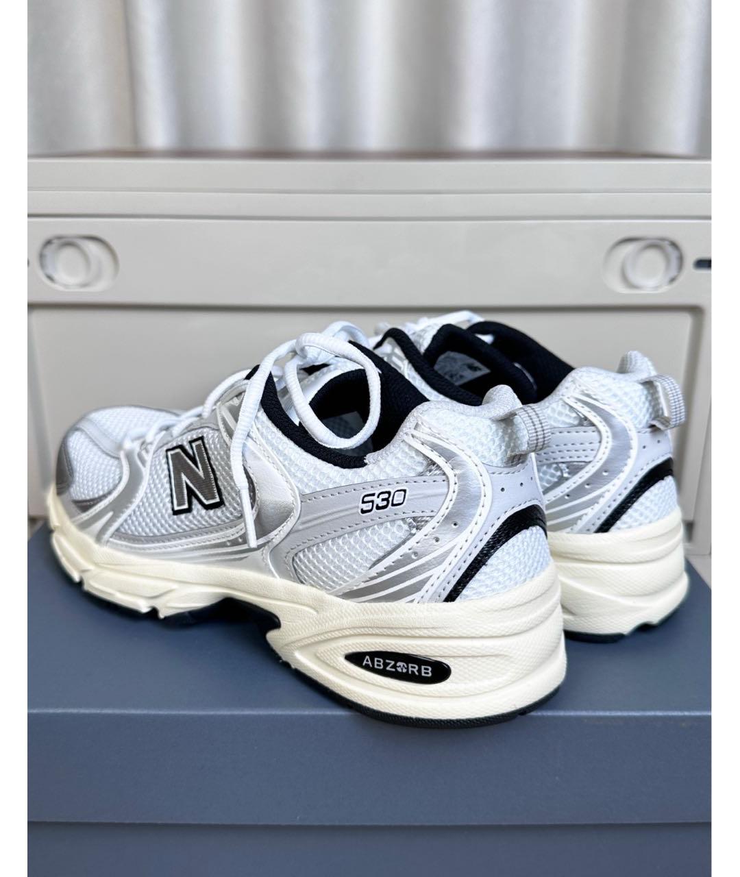 NEW BALANCE Серебряные текстильные низкие кроссовки / кеды, фото 6