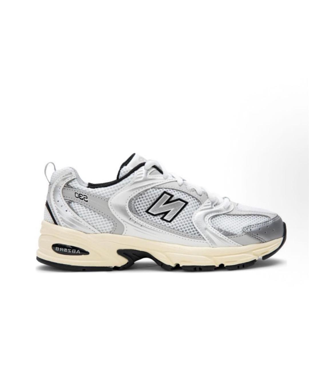 NEW BALANCE Серебряные текстильные низкие кроссовки / кеды, фото 9