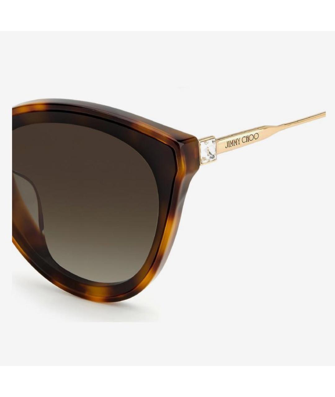 JIMMY CHOO Коричневые пластиковые солнцезащитные очки, фото 3