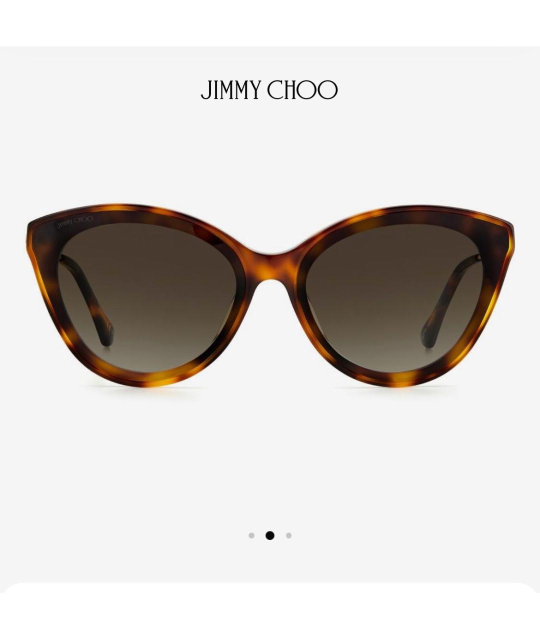 JIMMY CHOO Коричневые пластиковые солнцезащитные очки, фото 2