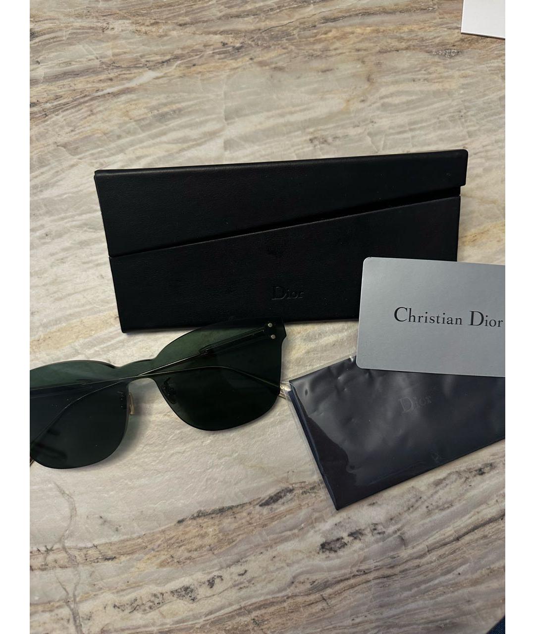 CHRISTIAN DIOR Зеленые металлические солнцезащитные очки, фото 4