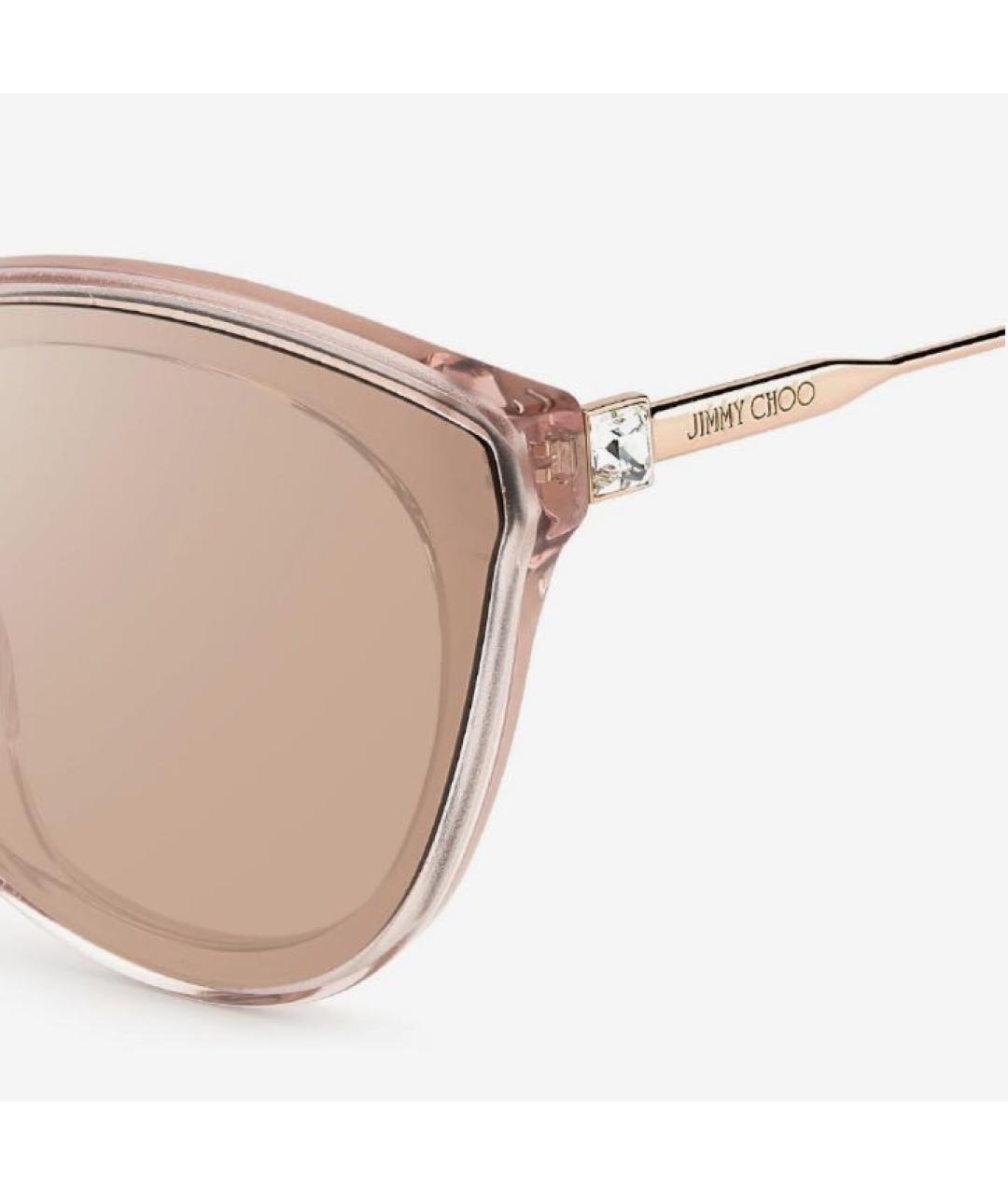 JIMMY CHOO Бежевые пластиковые солнцезащитные очки, фото 3