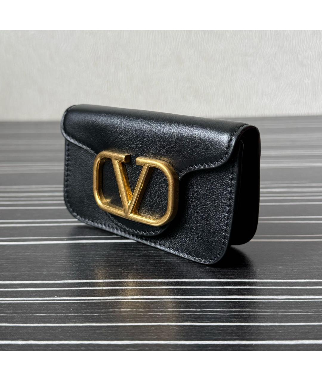 VALENTINO Черная кожаная сумка через плечо, фото 2