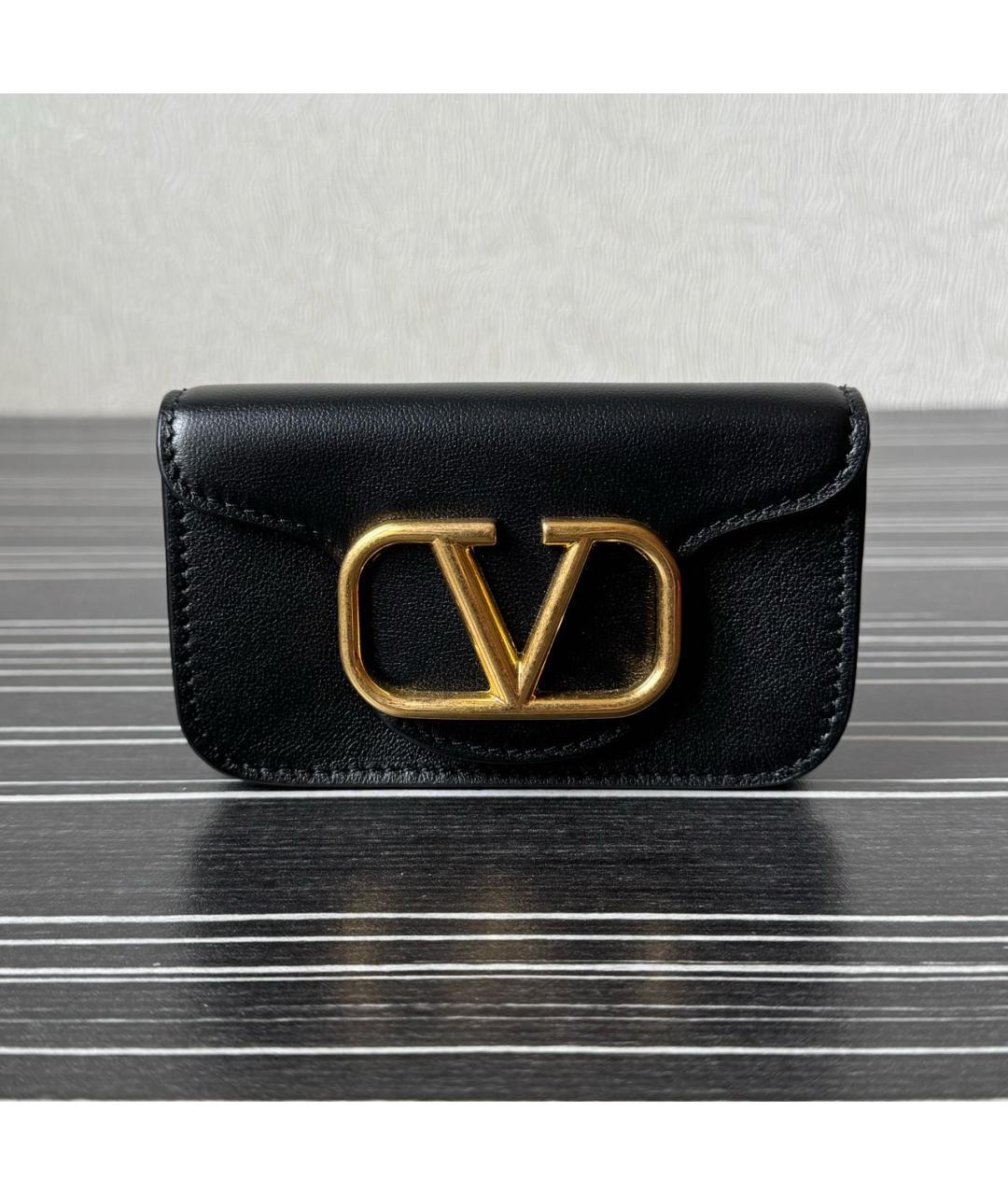 VALENTINO Черная кожаная сумка через плечо, фото 9