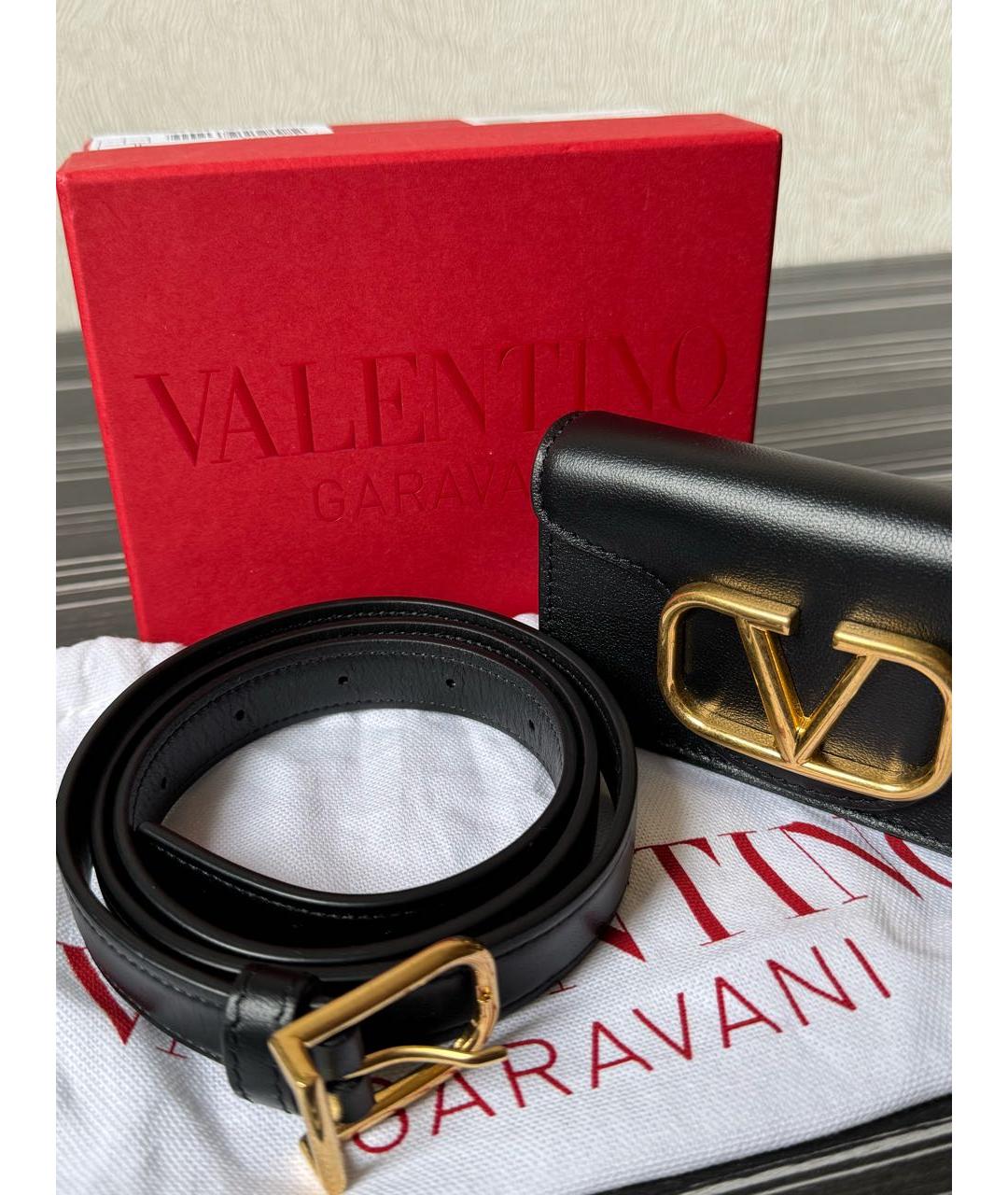 VALENTINO Черная кожаная сумка через плечо, фото 7