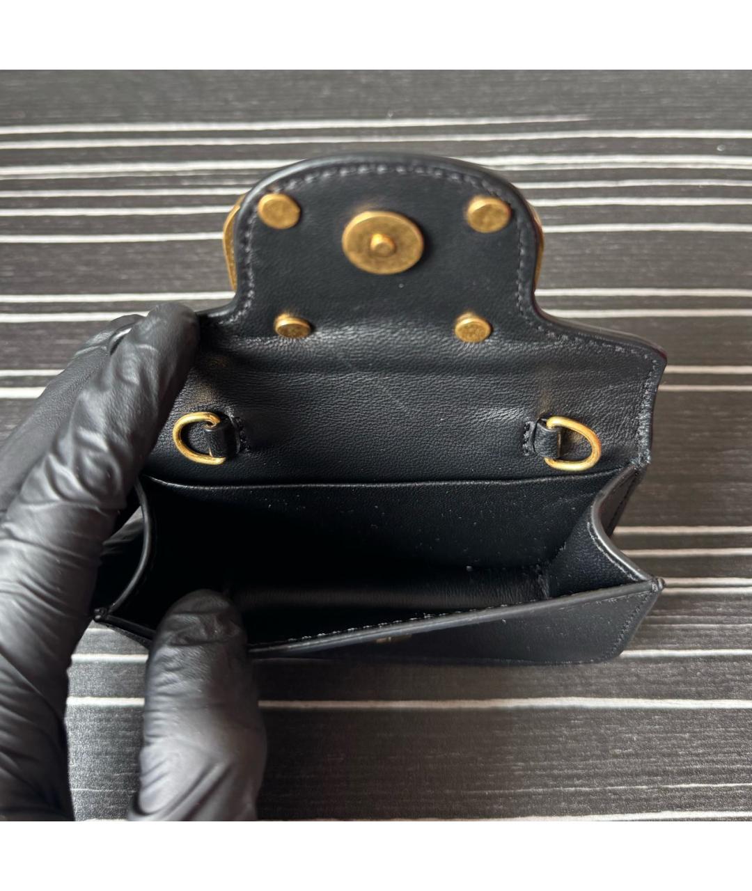 VALENTINO Черная кожаная сумка через плечо, фото 5