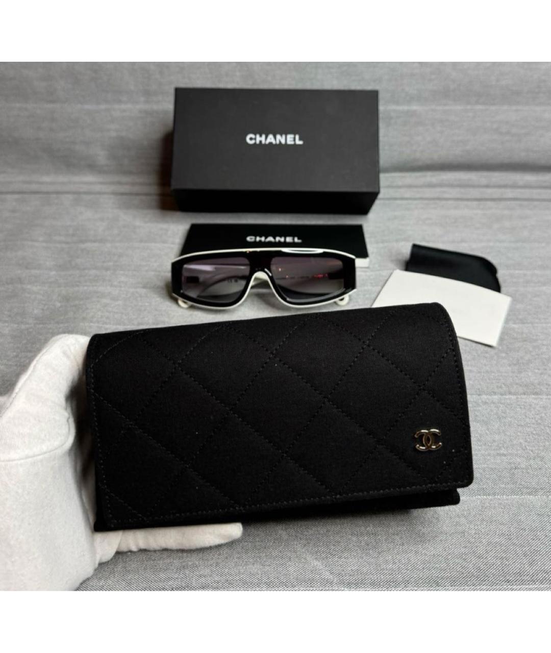 CHANEL Черные пластиковые солнцезащитные очки, фото 3