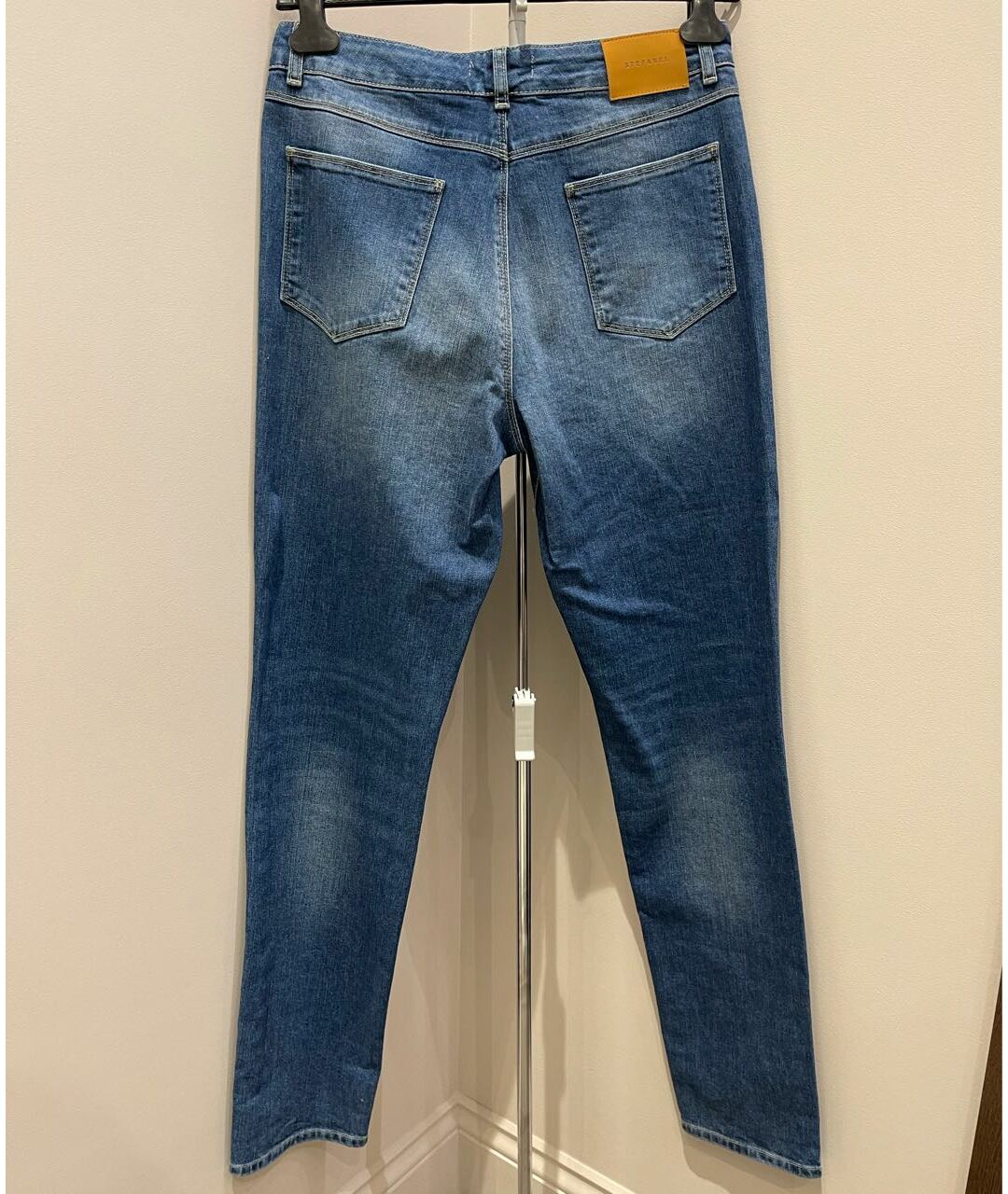 STEFANEL Синие хлопко-эластановые прямые джинсы, фото 2