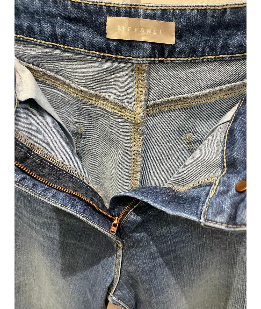 STEFANEL Синие хлопко-эластановые прямые джинсы, фото 3