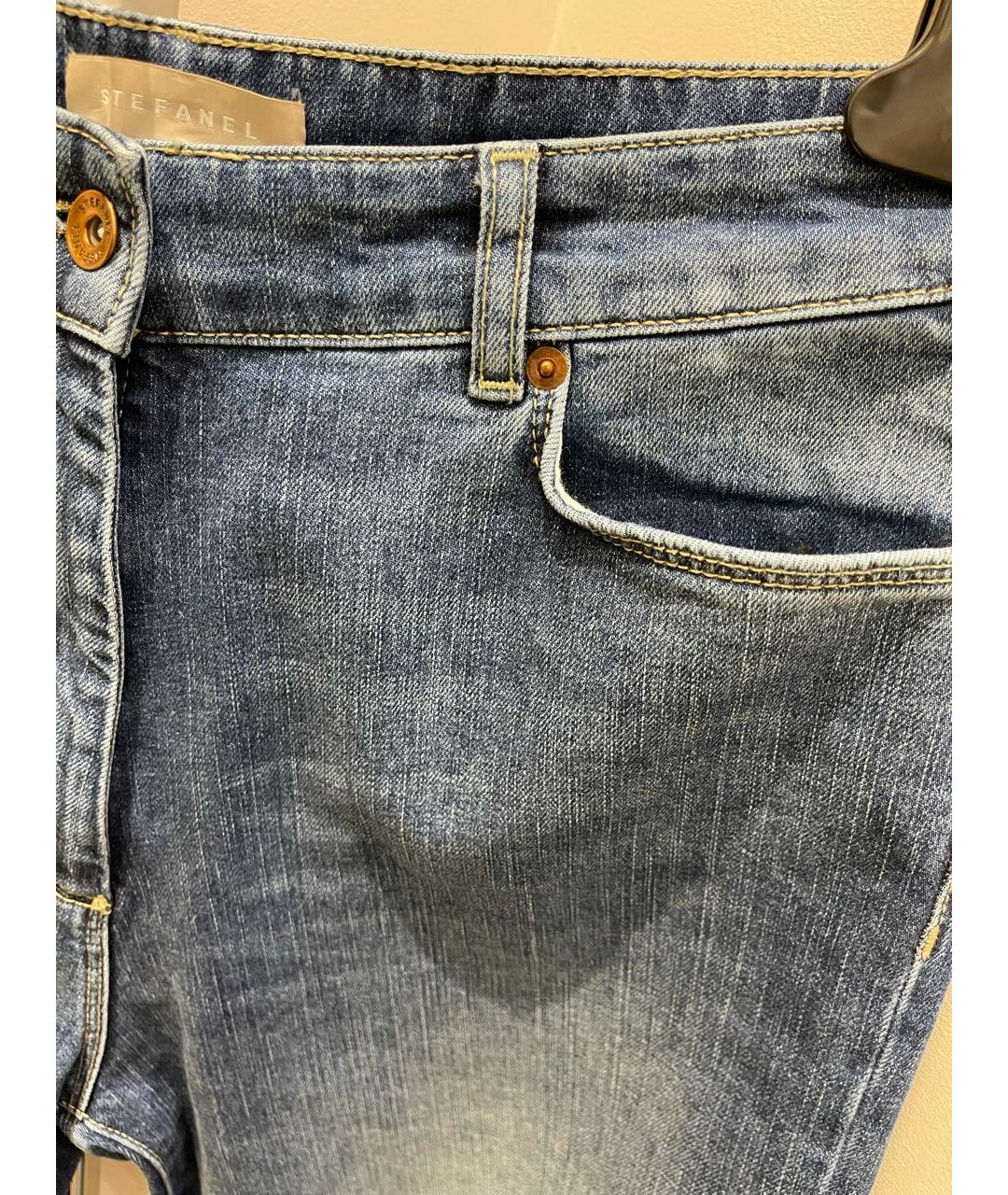 STEFANEL Синие хлопко-эластановые прямые джинсы, фото 4