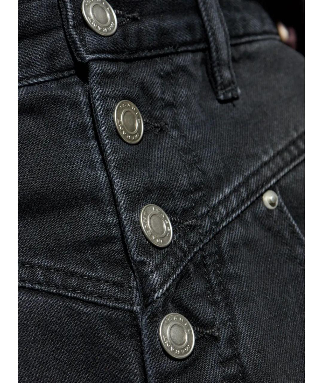 ISABEL MARANT Черные хлопковые прямые брюки, фото 4
