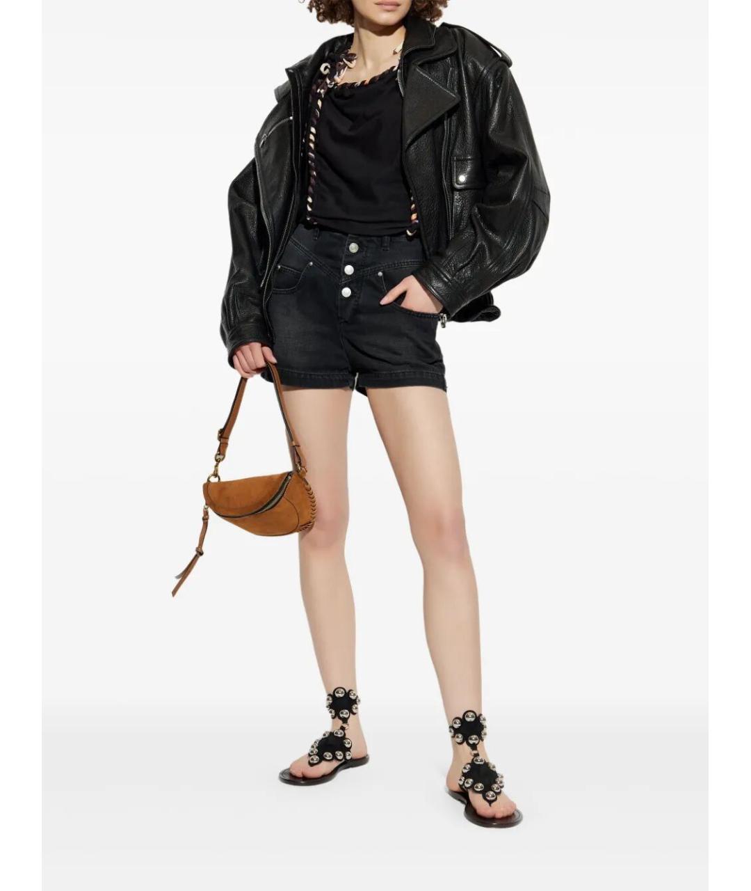ISABEL MARANT Черные хлопковые прямые брюки, фото 2