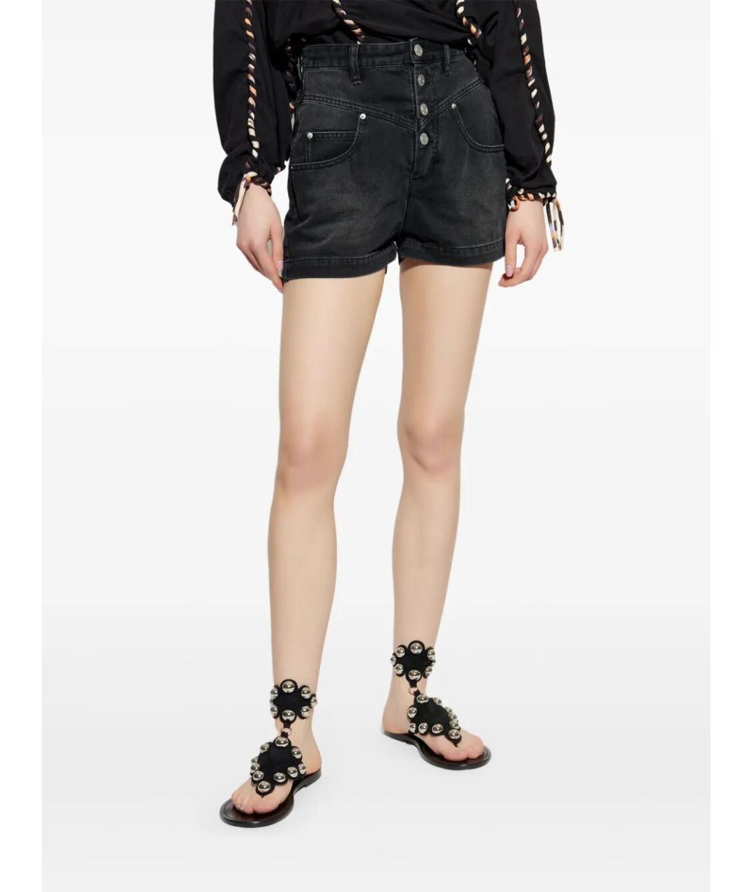 ISABEL MARANT Черные хлопковые прямые брюки, фото 5