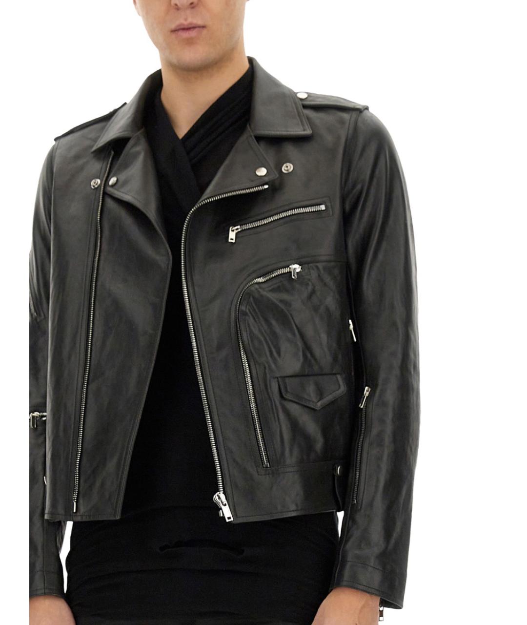 RICK OWENS Черная кожаная куртка, фото 5