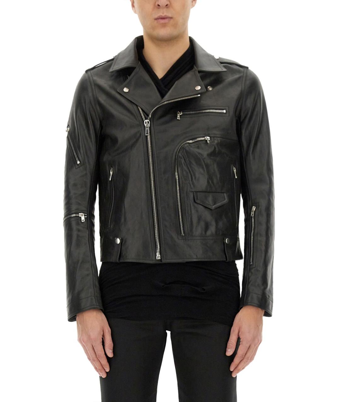 RICK OWENS Черная кожаная куртка, фото 2