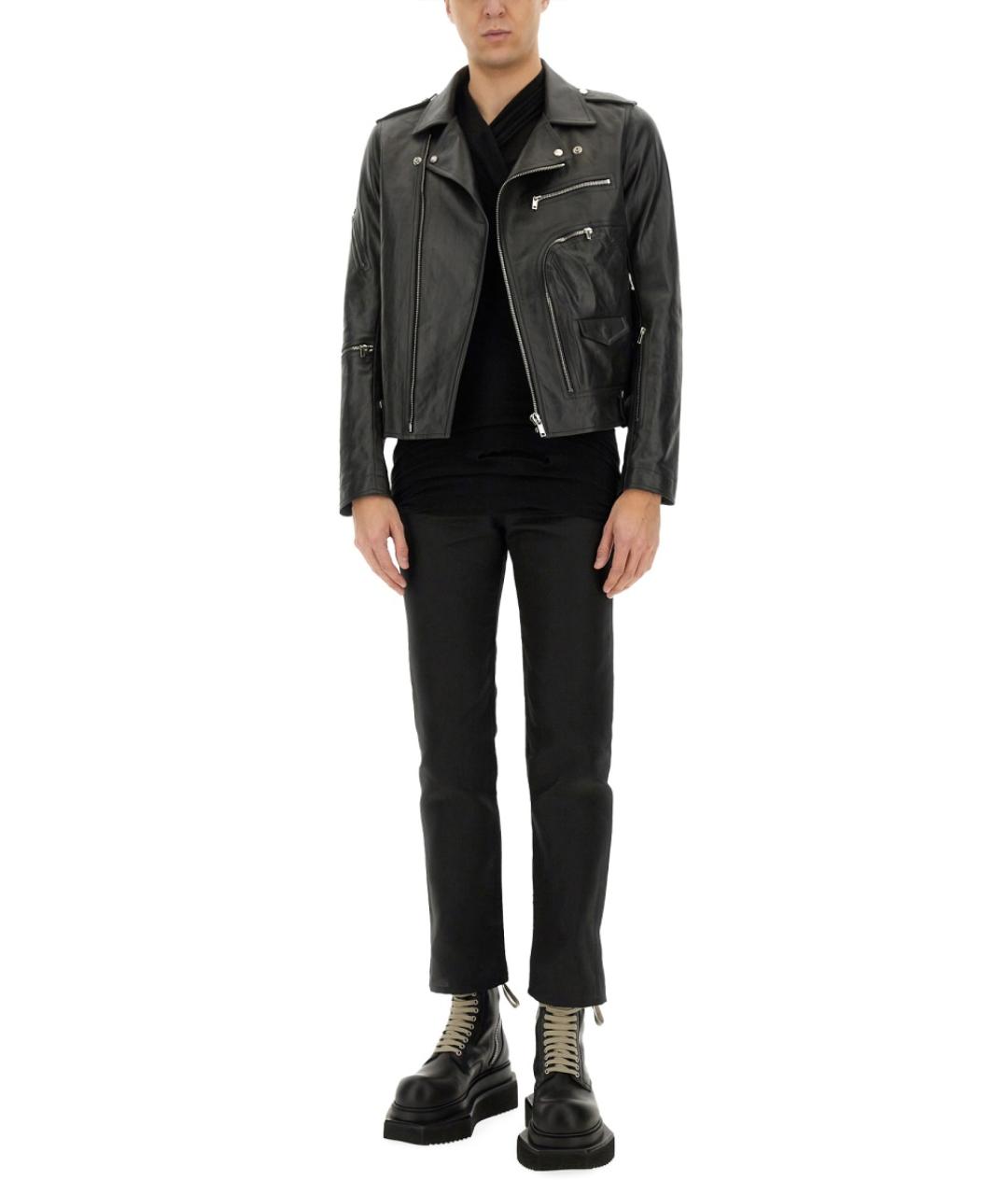 RICK OWENS Черная кожаная куртка, фото 3