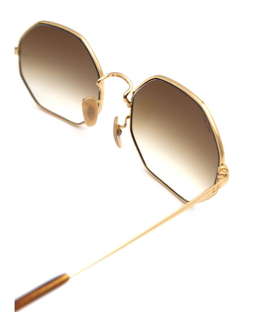 RAY BAN Золотые металлические солнцезащитные очки, фото 3