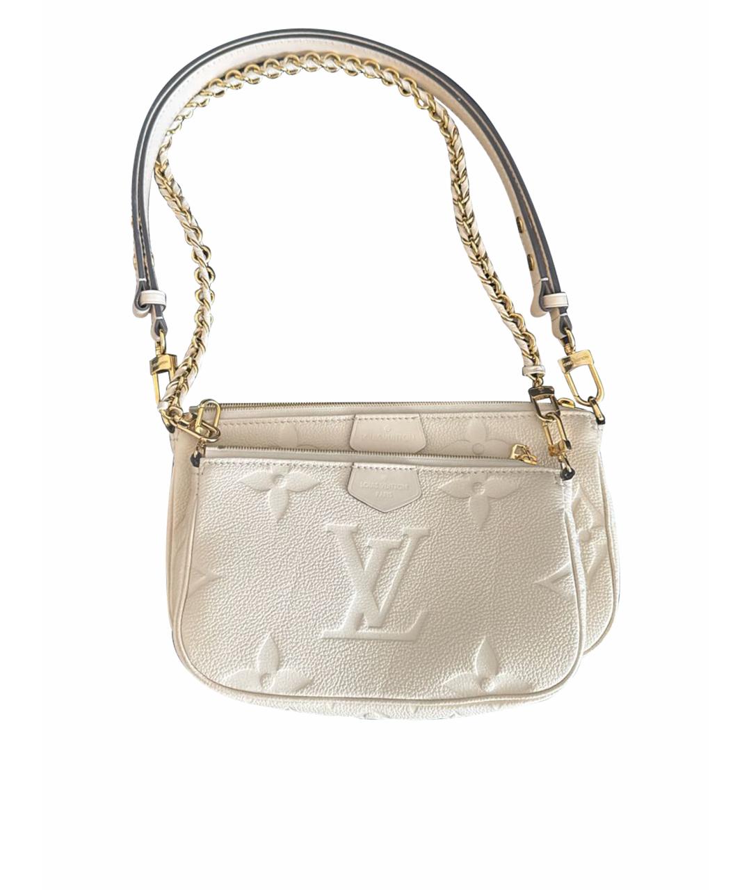 LOUIS VUITTON Бежевая кожаная сумка через плечо, фото 1