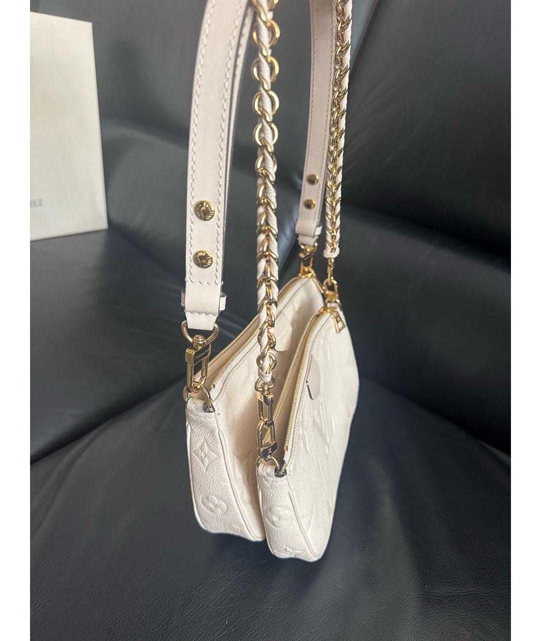 LOUIS VUITTON Бежевая кожаная сумка через плечо, фото 3