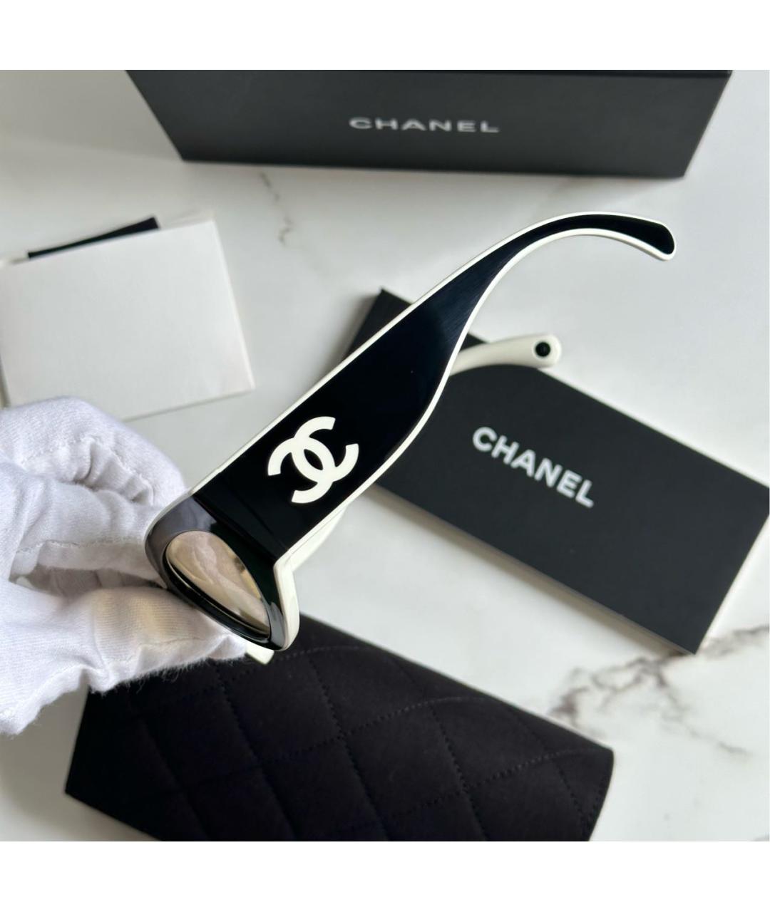 CHANEL Черные пластиковые солнцезащитные очки, фото 3