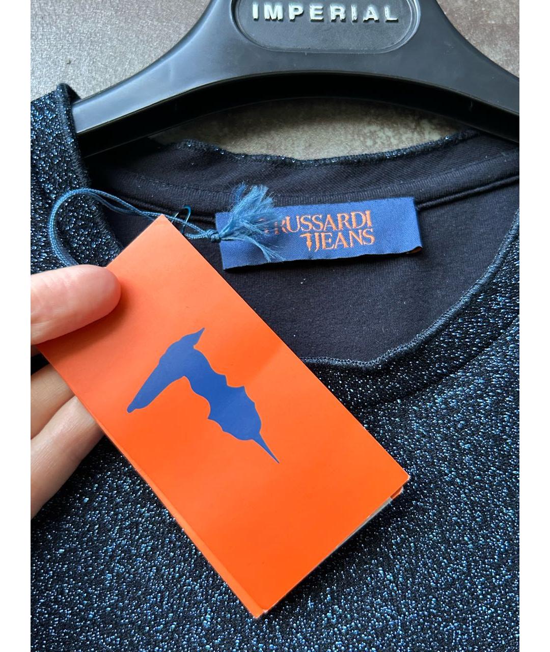 TRUSSARDI Синяя футболка, фото 4