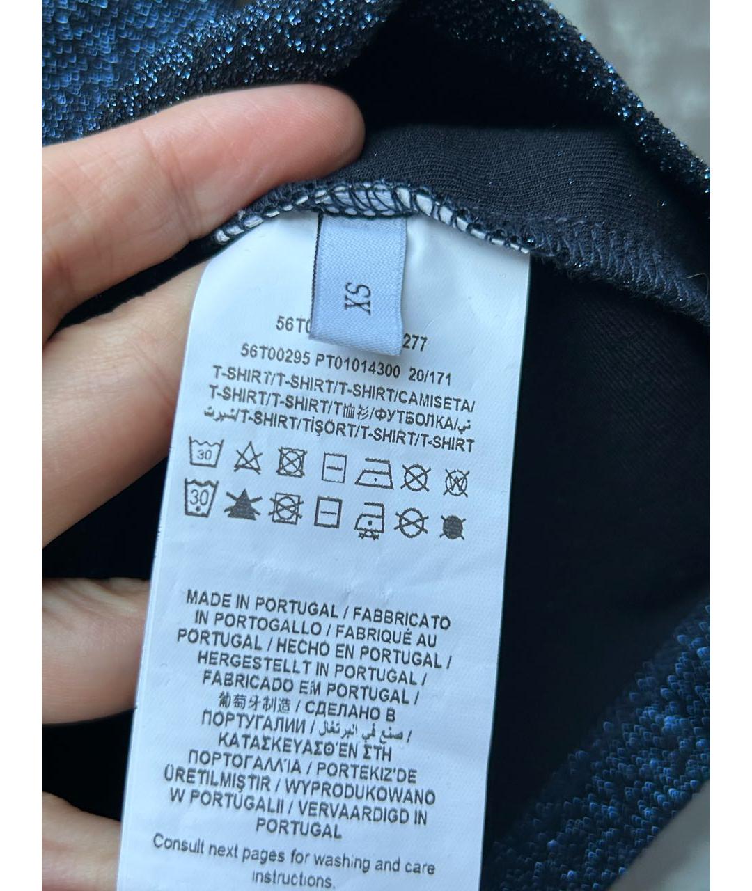 TRUSSARDI Синяя футболка, фото 5