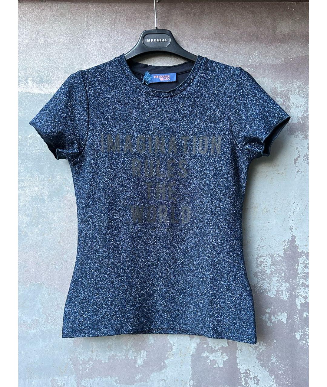 TRUSSARDI Синяя футболка, фото 2