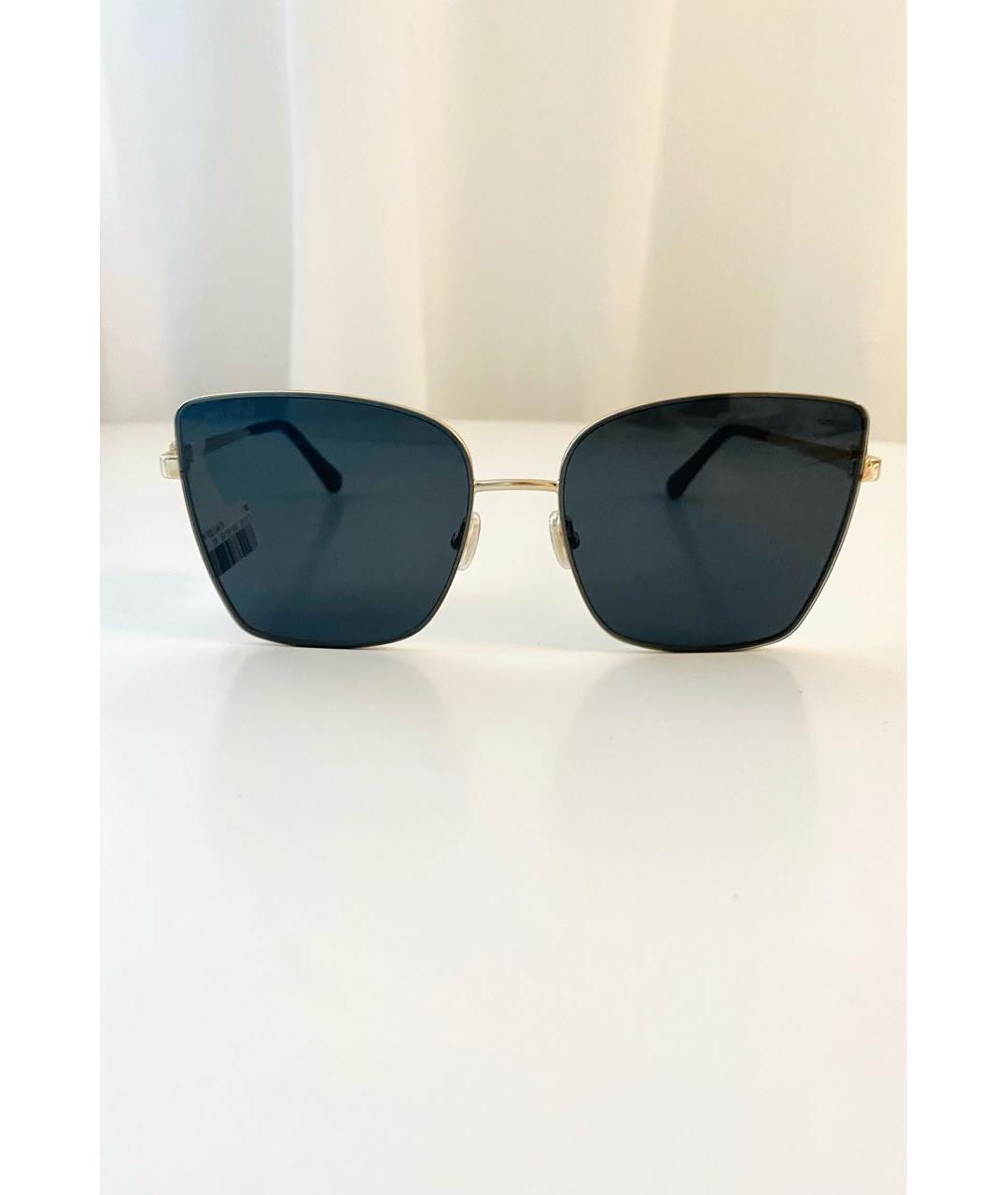 JIMMY CHOO Золотые металлические солнцезащитные очки, фото 6