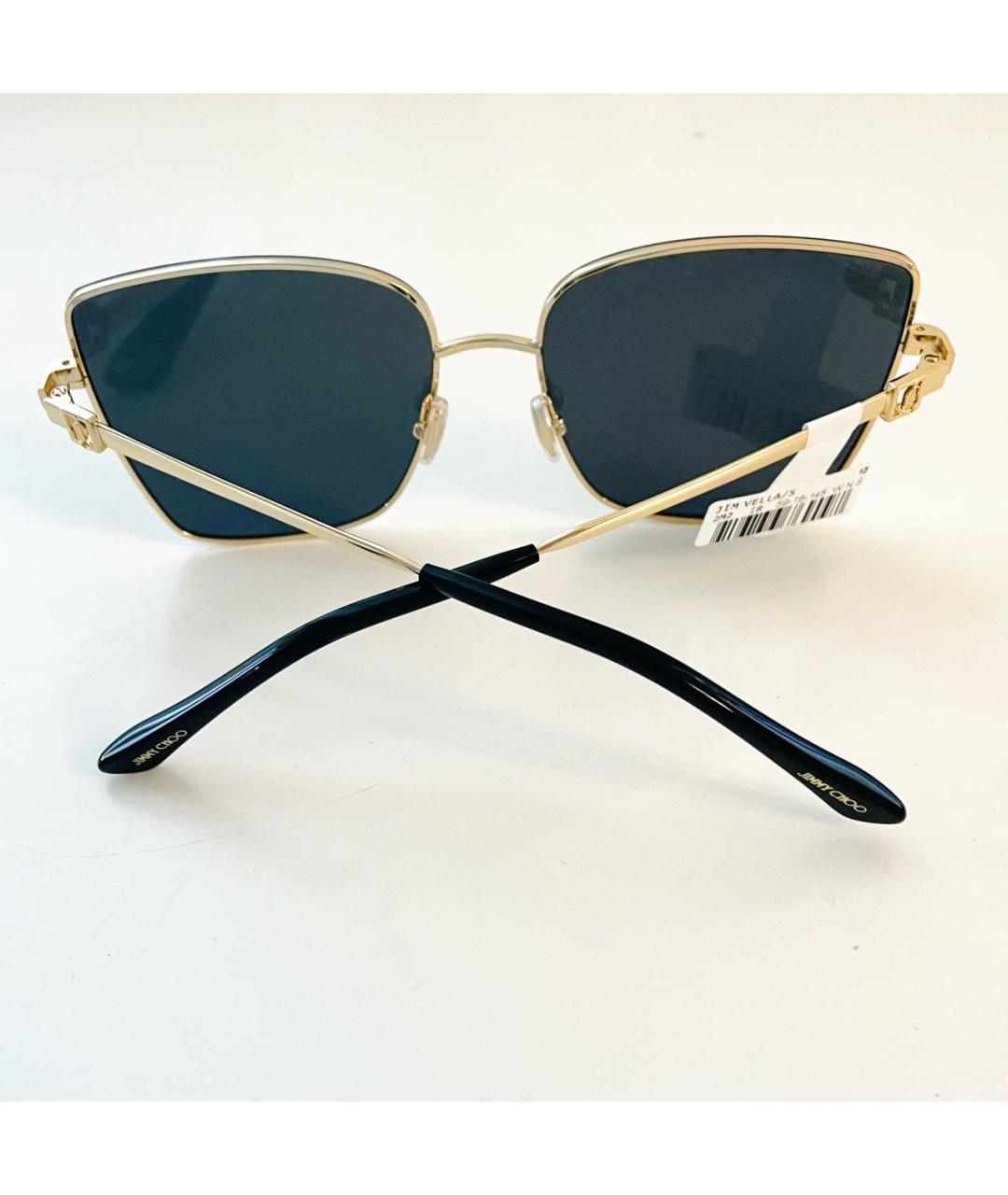 JIMMY CHOO Золотые металлические солнцезащитные очки, фото 5