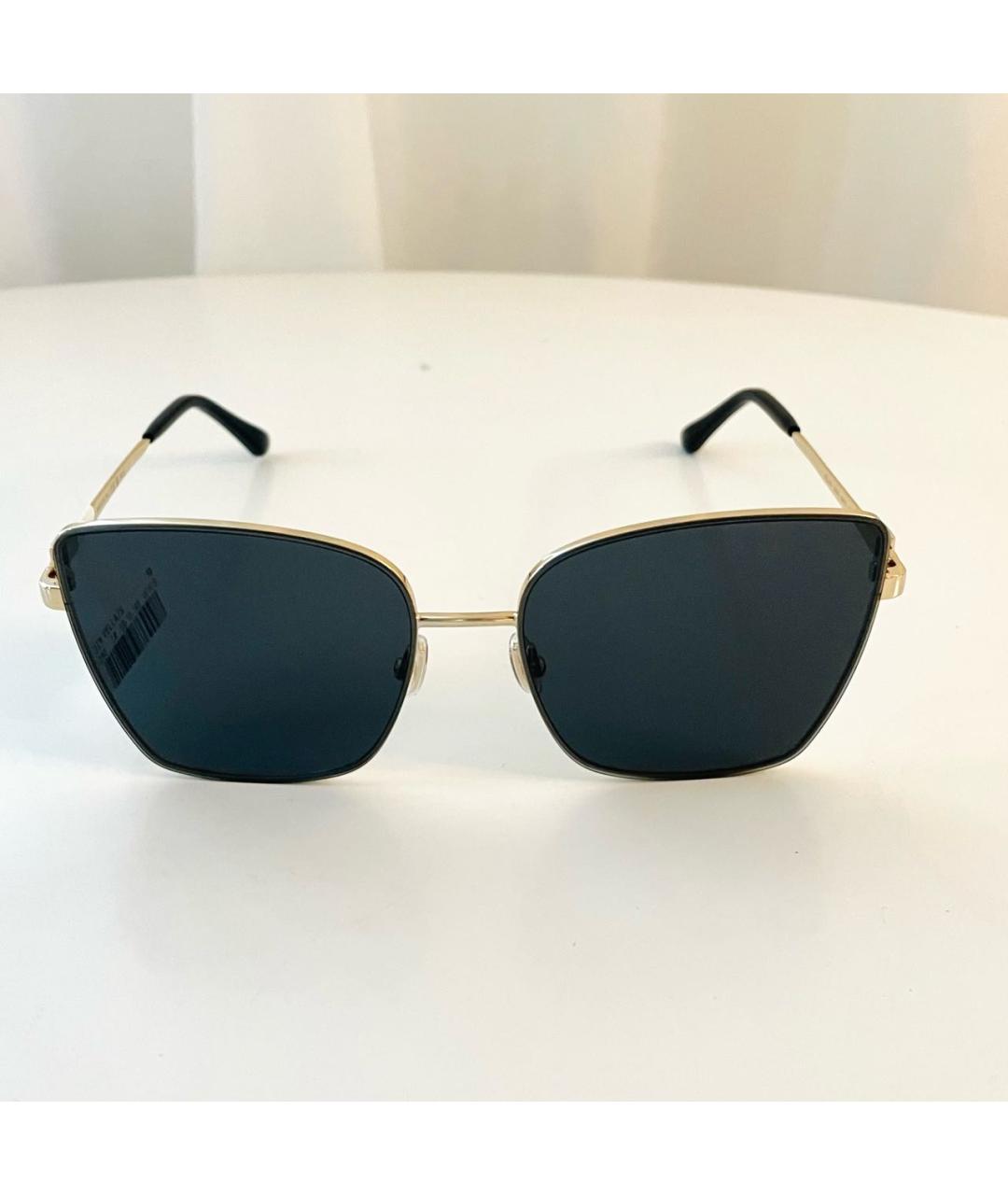 JIMMY CHOO Золотые металлические солнцезащитные очки, фото 2