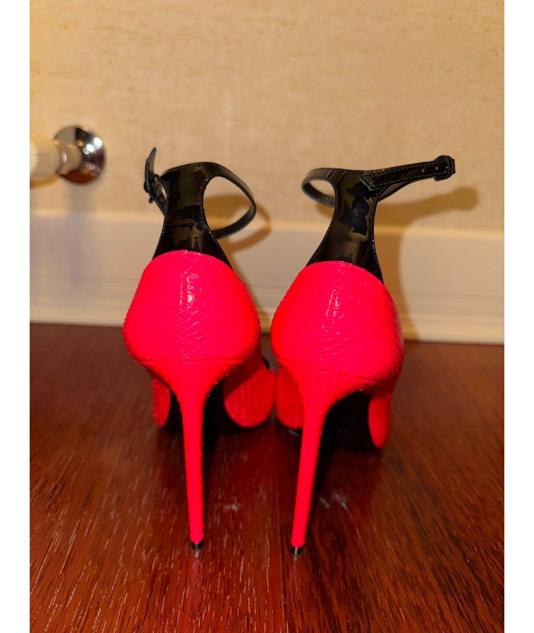 SAINT LAURENT Фуксия кожаные туфли, фото 5