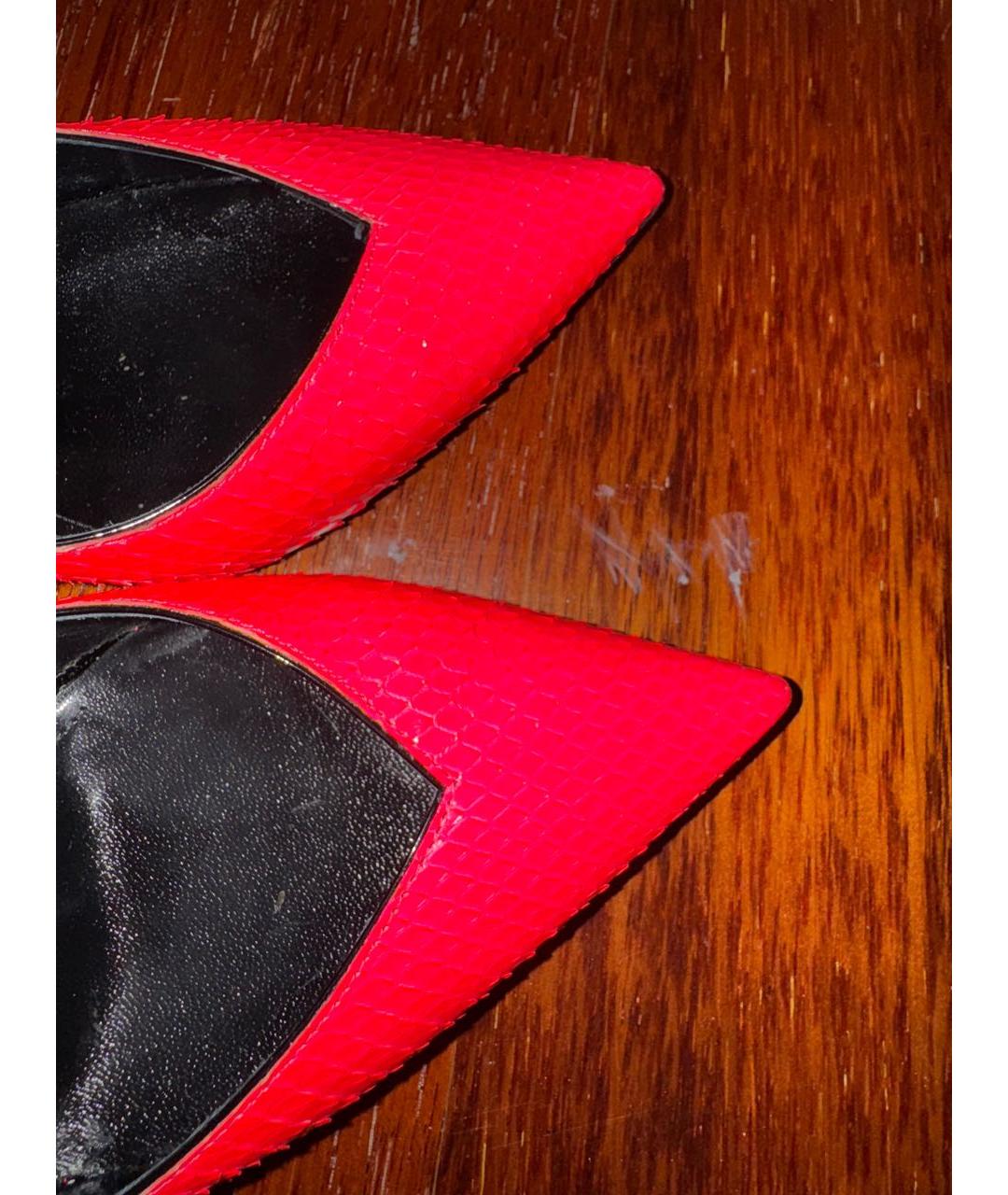 SAINT LAURENT Фуксия кожаные туфли, фото 6