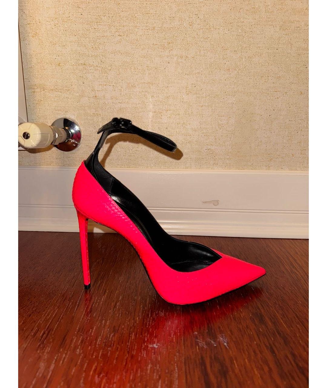 SAINT LAURENT Фуксия кожаные туфли, фото 2