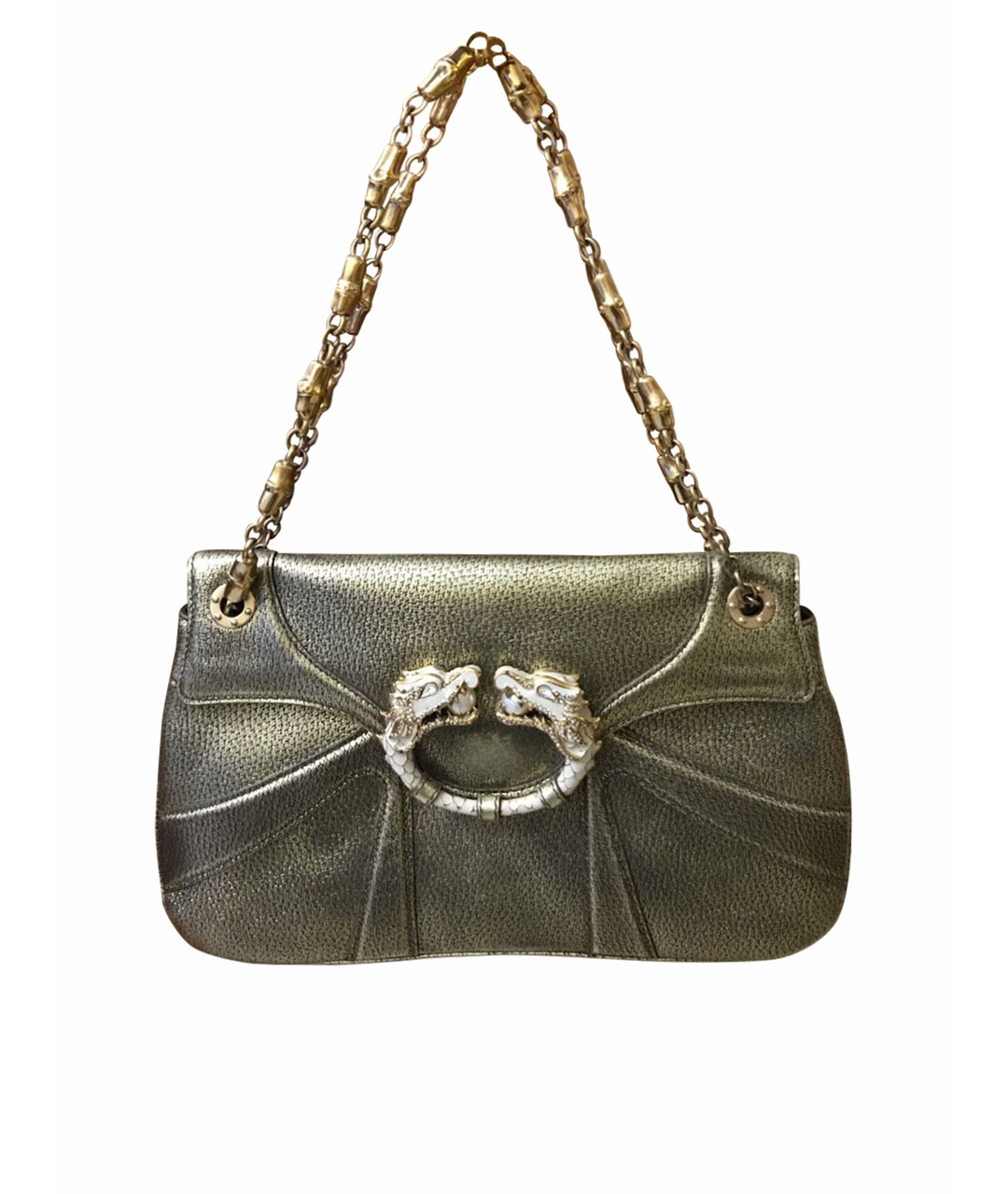 GUCCI Золотая кожаная сумка тоут, фото 1