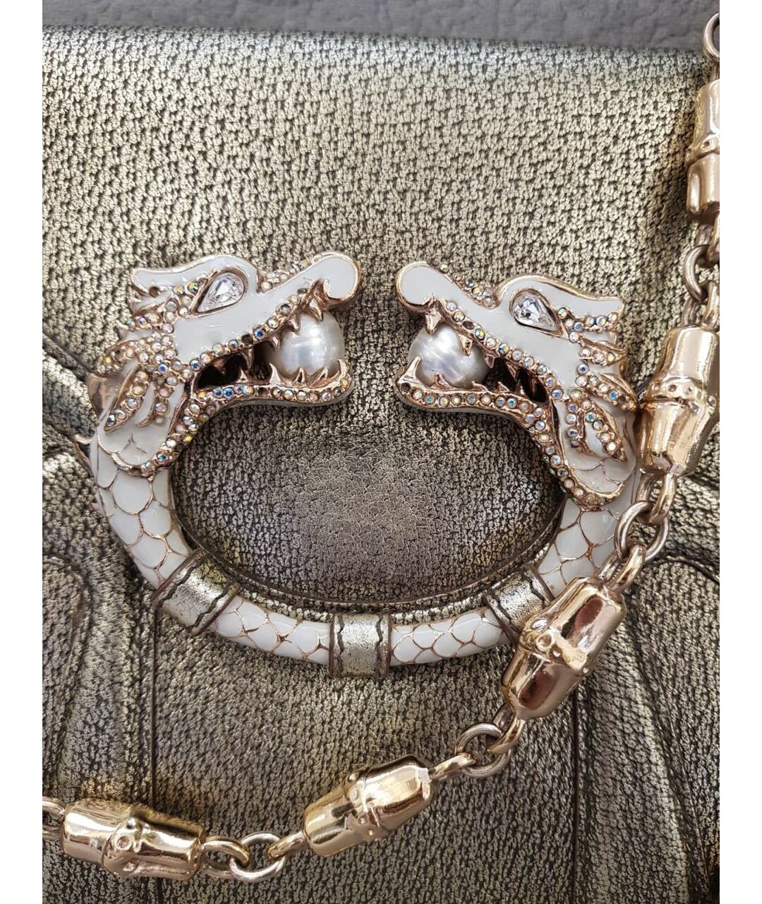 GUCCI Золотая кожаная сумка тоут, фото 8