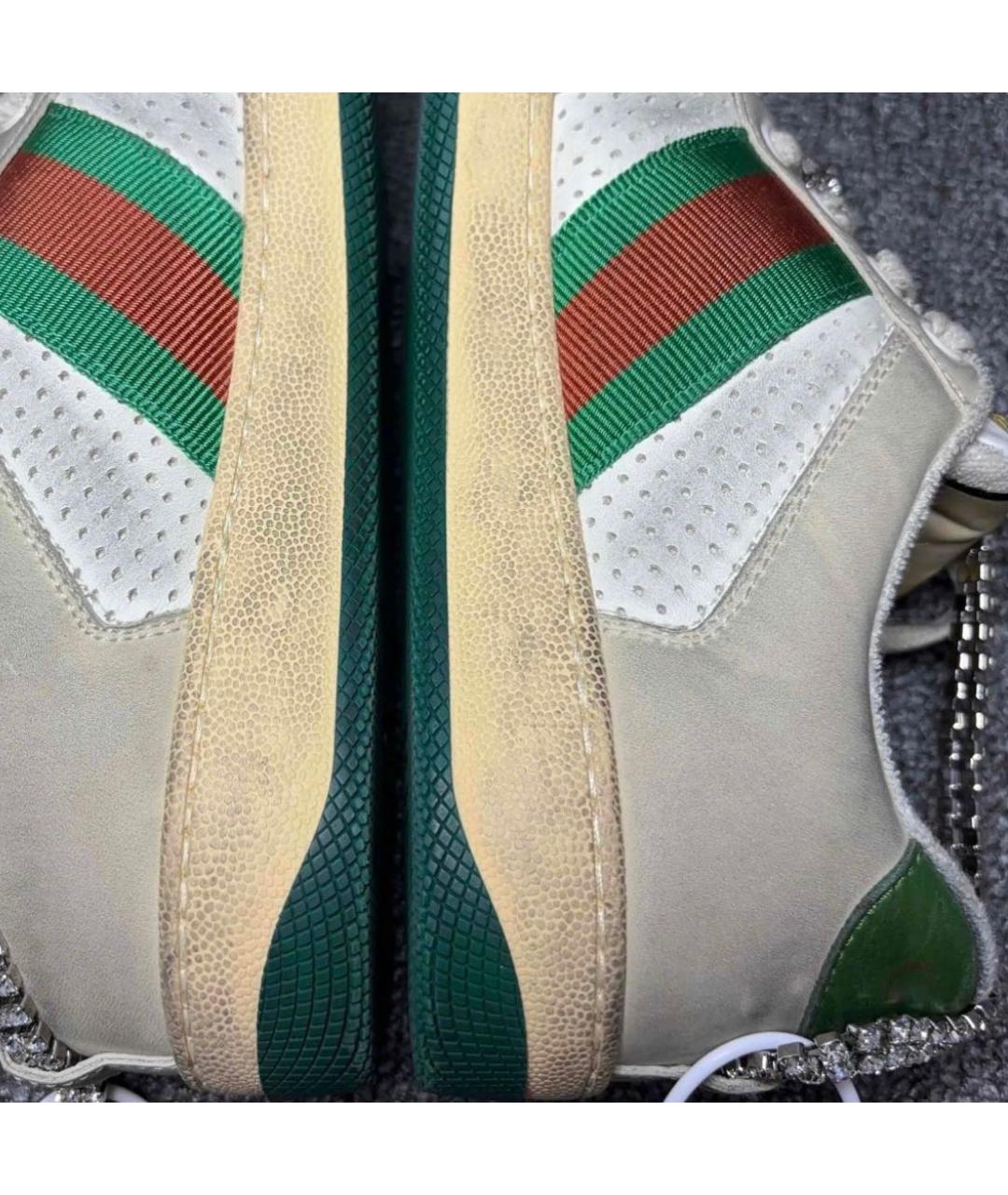 GUCCI Бежевые кожаные кеды, фото 5